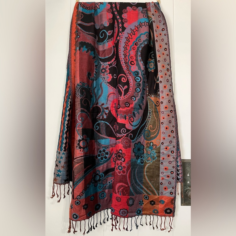 Multi-Colored Reversible Shawl - image 2